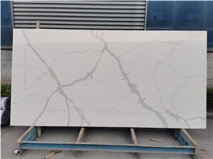 White Calacatta Quartz Slab Engineered Stone Slabs