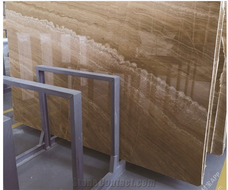 Wooden Yellow Marble Slabs Gold Wooden Grain Marble Flooring