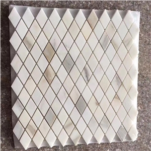 Calacatta Gold Marble Diamond Mosaic Tile