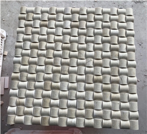 Crema Marfil Marble 3D Cambered Square Mosaic Tile