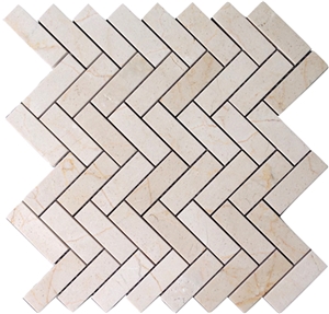 Crema Marfil Marble Herringbone Mosaic Tile