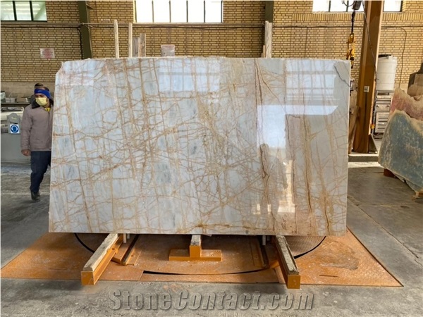 Golden Spider White Marble Slabs And Tiles
