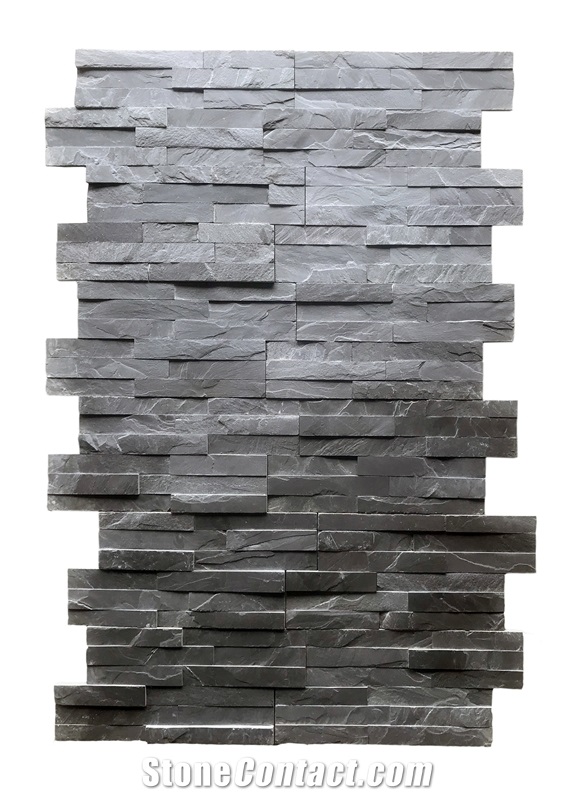 Black Slate Wall Cladding, Cheap Natural Cultured Stone