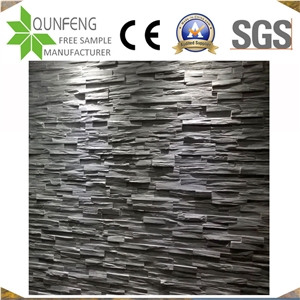 China Black Culture Stone Veneer Split Slate Ledger Panel