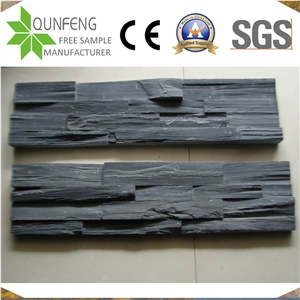 China Interior/Exterior Stone Wall Panel Black Slate Ledger