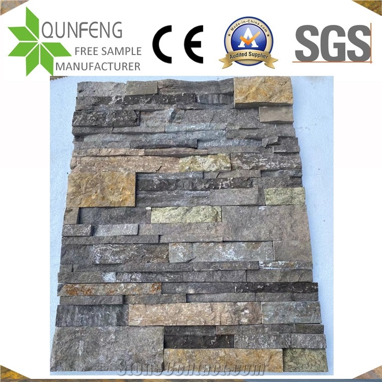 China Natural Brown Limestone Ledger Stacked Stone Veneer