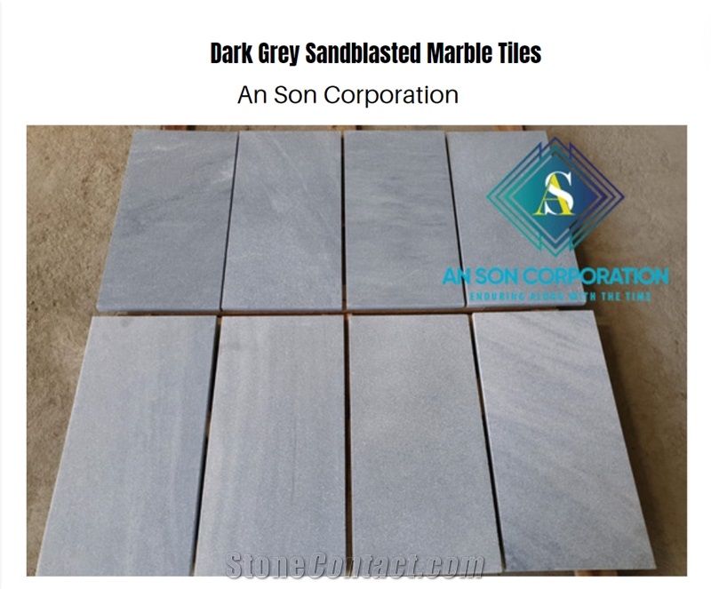 Hot Sale Vietnam Grey Sandblasted Marble Tiles 