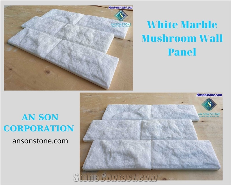 Mushroom Wall Panel - Pure White Marble