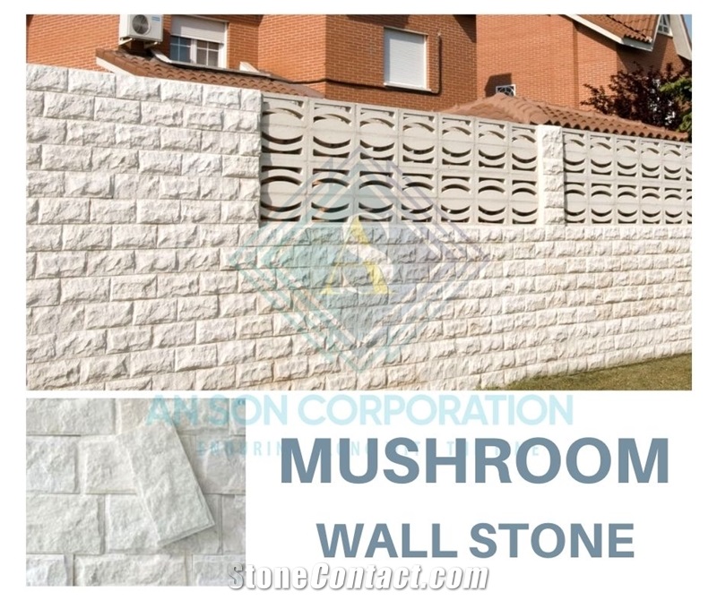 Natural Colors Mushroom Stone Wall White Mushroom