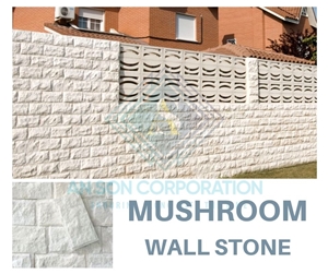Natural Colors Mushroom Stone Wall White Mushroom