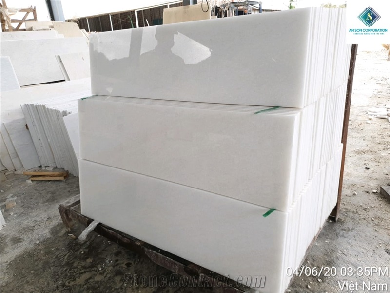 Pure White Marble Steps & Risers Size For Home Design