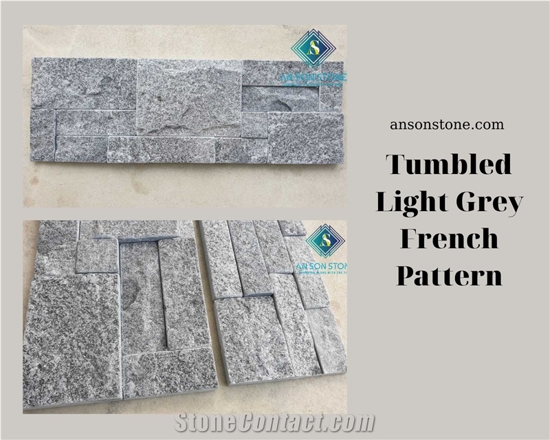 Tumbled Light Grey Marble French Pattern