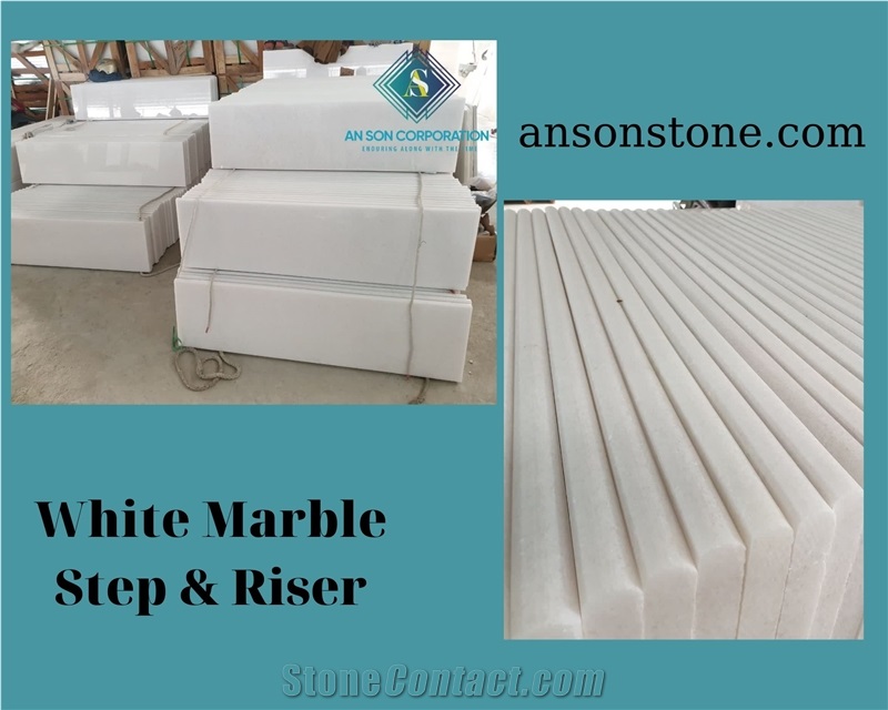 White Marble Step - Riser