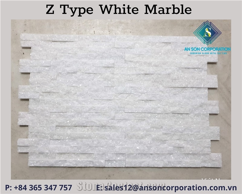 Z Type White Marble For Wall Cladding 