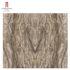Brown Bookmatched Marble Tiles Large Format Porcelain Tile