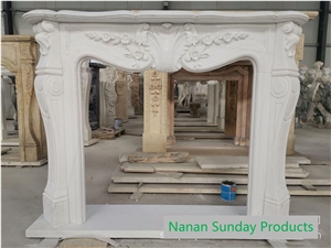 Stone Marble Fireplace Sculpture Animal White Home