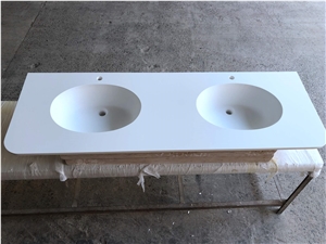 Artificial Stone Acylic Solid Surface Pure White Bathroom Tops