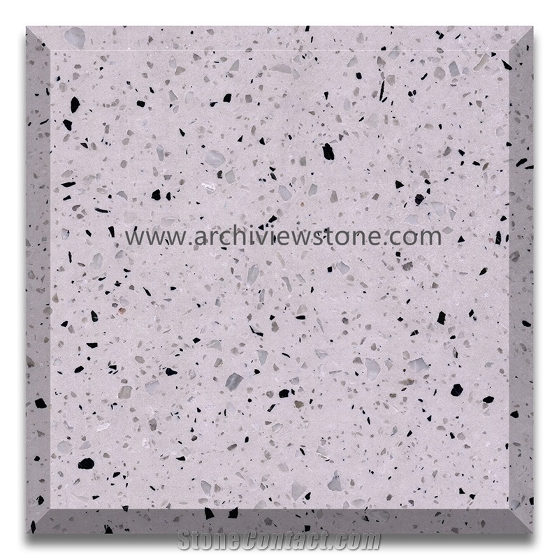 Classic Light Grey Cement Terrazzo Slab Tiles
