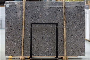 Gray Cement Terrazzo Glass Slabs Tiles