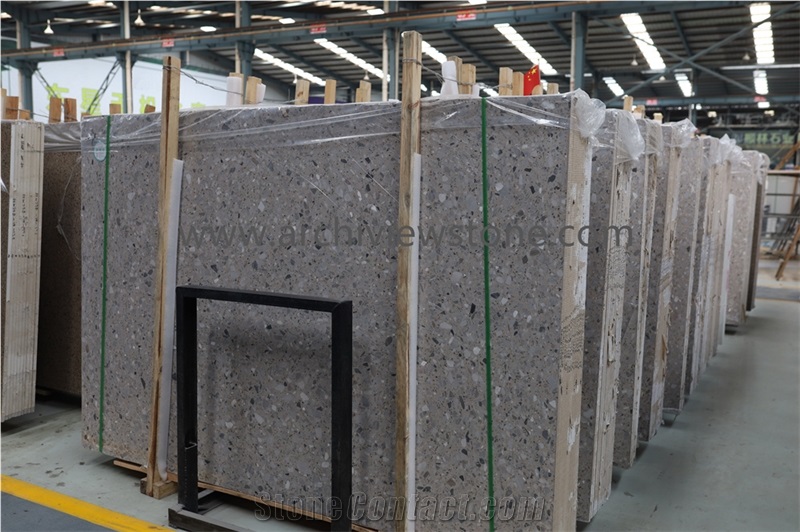 Gray Terrazzo Glass Cement Slabs