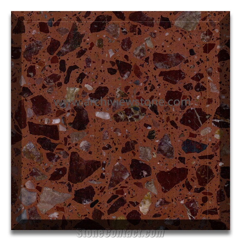 Red Terrazzo Slab Red Terrazzo Glass Tiles