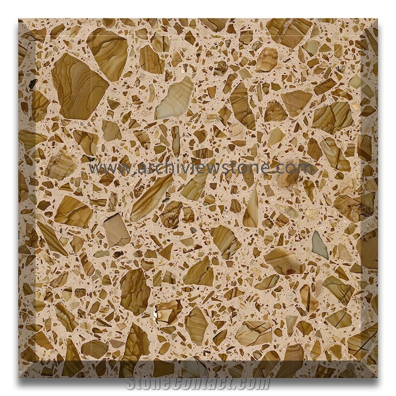 Yellow Terrazzo Cement Floor Slab Tiles
