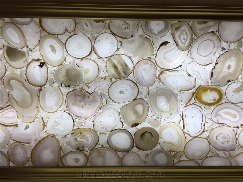 Large Agate Sheet Wall Panel White Agate Gemstoneslab
