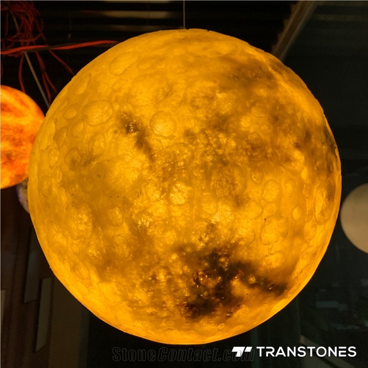 LED Lunar Lighting Lamp Backlit Slab Onyx For Chandelier
