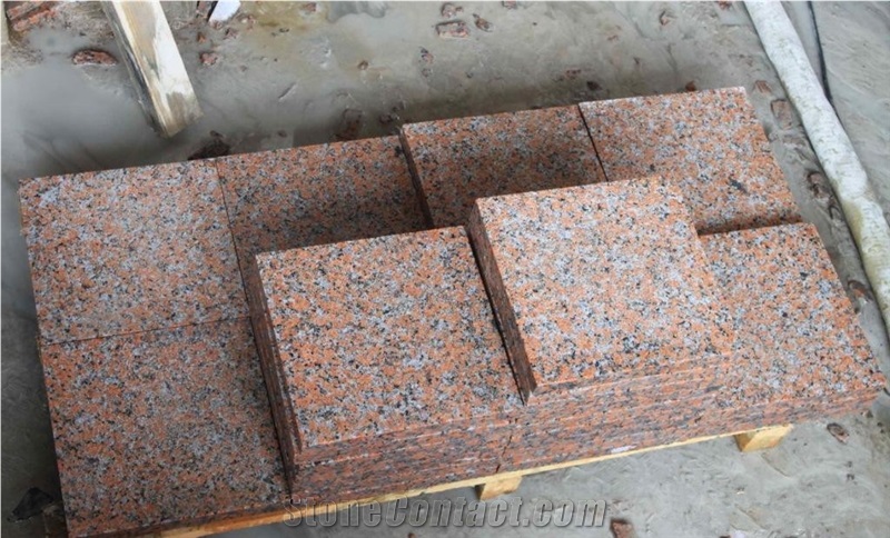 China G562 Granite, Guangxi Red,Maple Red Flamed Cubes