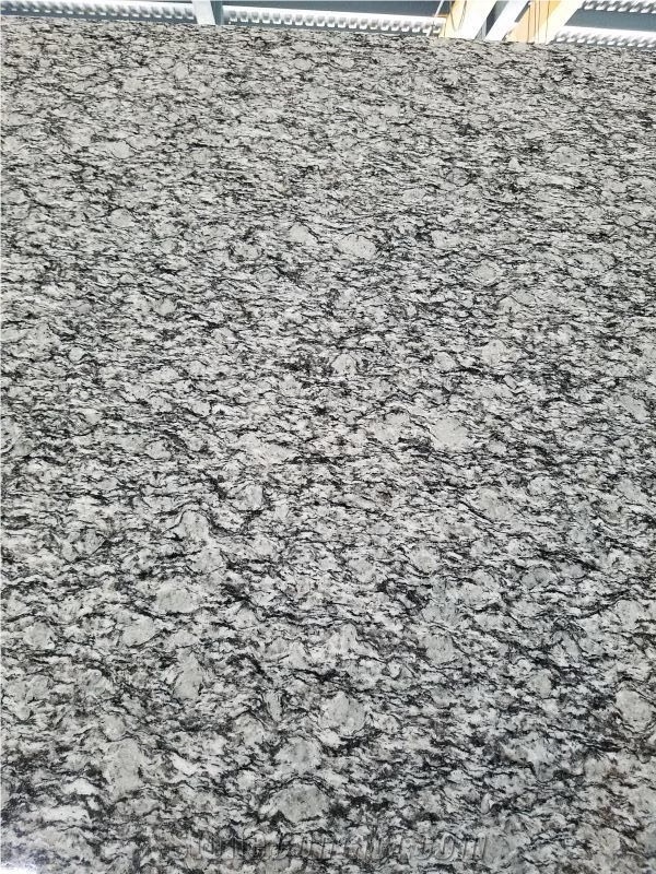 Spray White, Seawave White Granite Polished Big Slab Cut