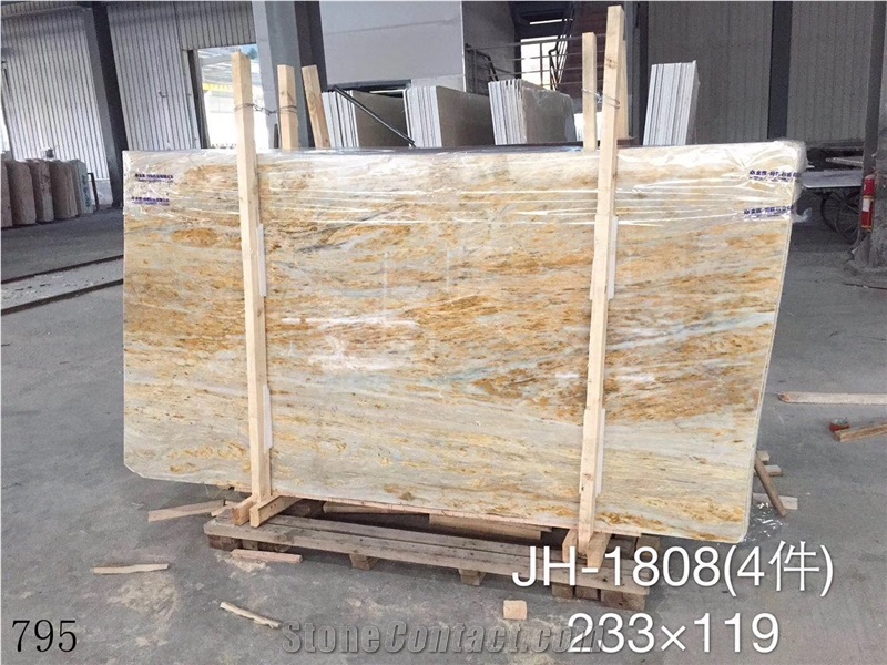 Golden Peacock Marble Jade Slab Tile In China Stone Market
