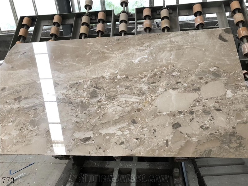 Iran Fossil Beige Marble Arsa Slab In China Stone Market