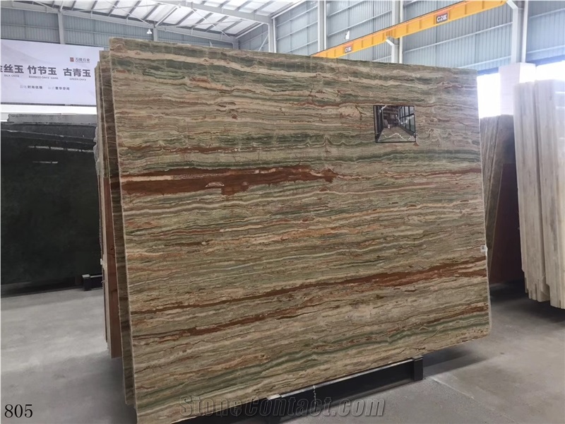Verde Bamboo Quartzite Bambu Slab Tile In China Stone Market