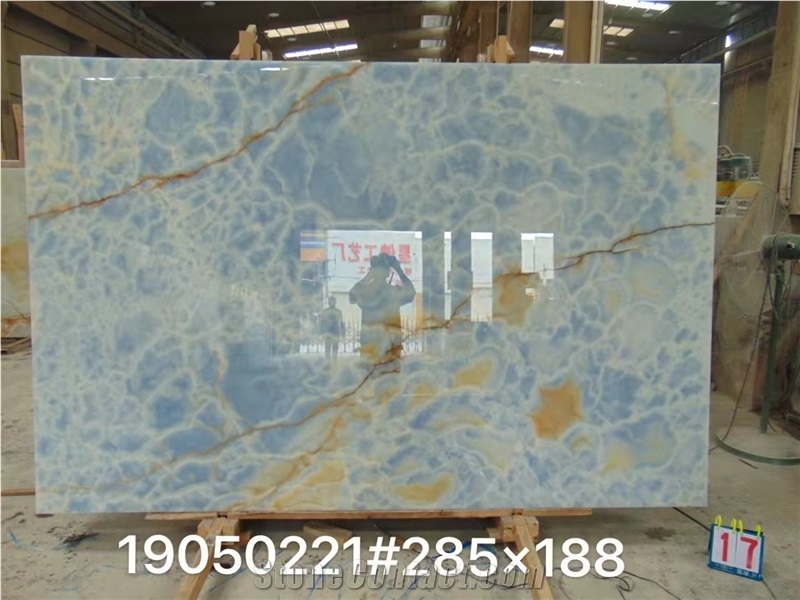 Beautiful Blue Onyx Slab Tile For Wall And Background