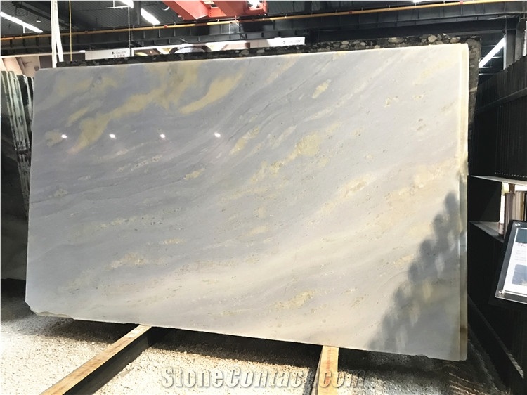 Blue Luxury Natural Marble Blue Sky White Vein  Wall Slab