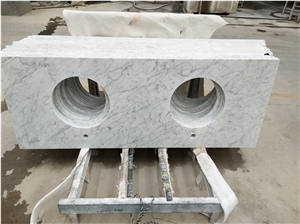 Carrara White Marble  Stone Polished Marble Vanity Tops
