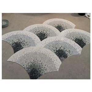 Fanshaped Marble Stone Mosaic Floor Wall Covering Pattern