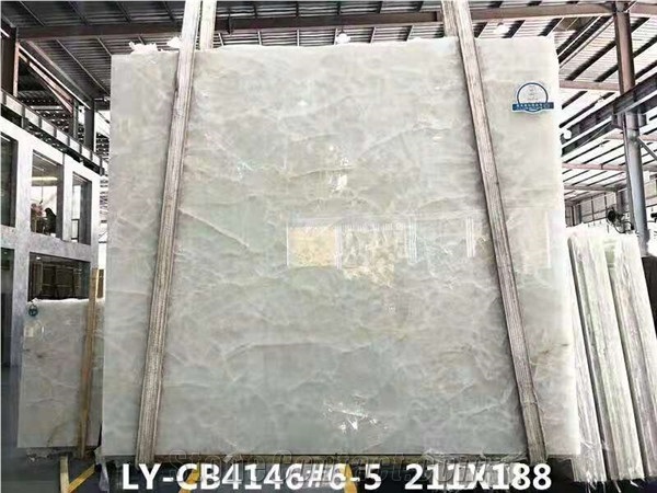 Natural Stone Glacier Jade Onxy Polished Slab 