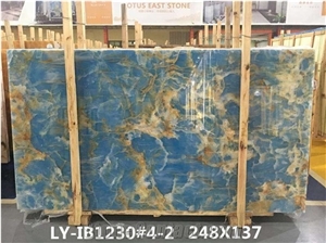 Polished Blue Onyx Slab For Wall Tile & Bathroom Tile