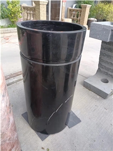 Black Marquina Marble Stone Basin Sinks Standing Stone Sinks