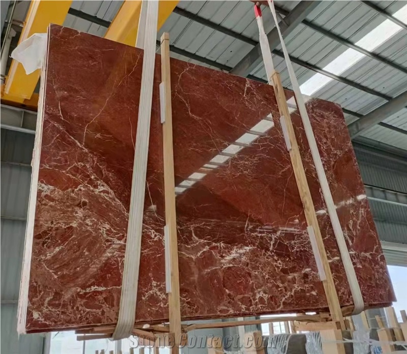 Rosso Francia Semiclassico Marble Slabs Tiles As Medallion