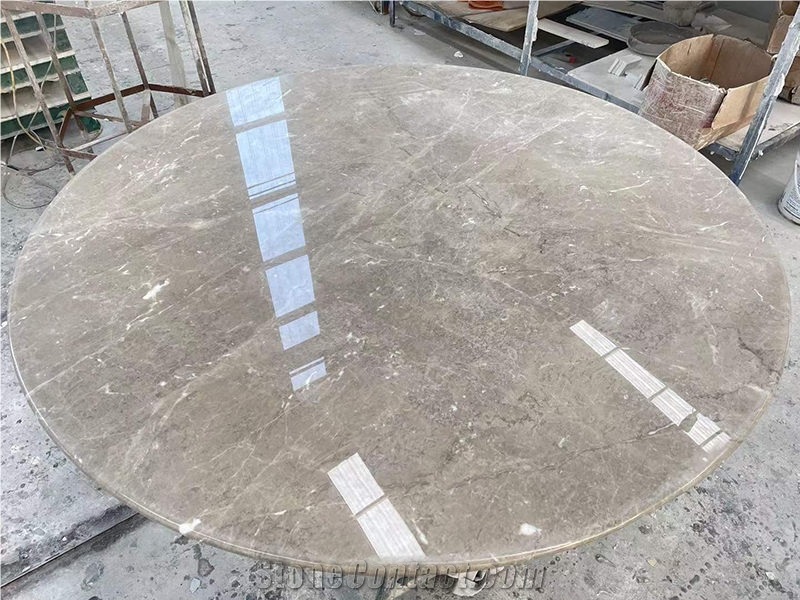 Dora Grey Marble Round Table Tops