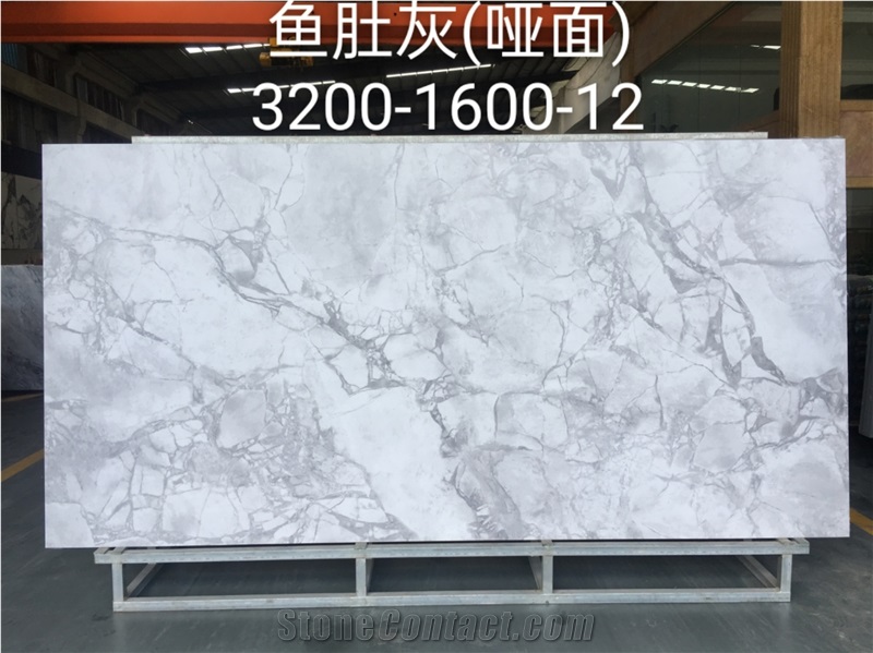 White Sintered Stone Slab  Porcelain Interior Kitchen Design