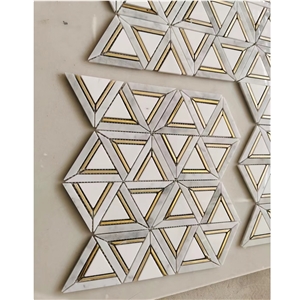 White Black Grey Marble Mosaic Bathroom Floor Tiles