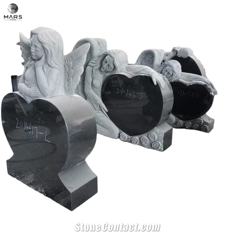 2021 Popular Customized Made White Marble Angel Tombstones