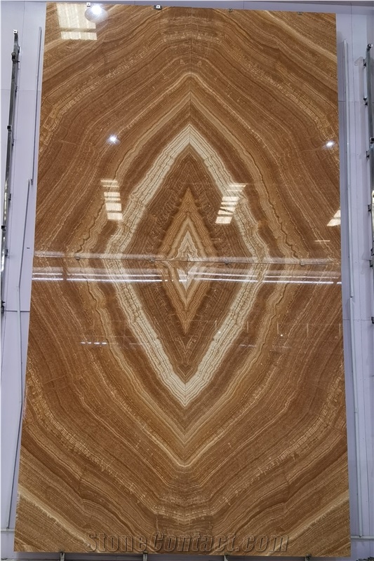 Bookmatch Wooden Red Onyx Slab