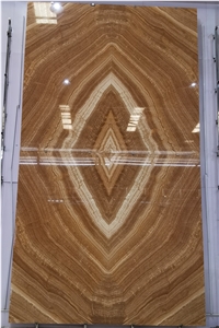 Bookmatch Wooden Red Onyx Slab