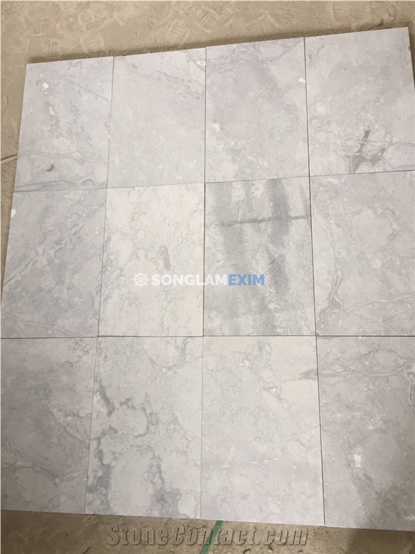 White Cloudy Marble Sandblasted Pavers