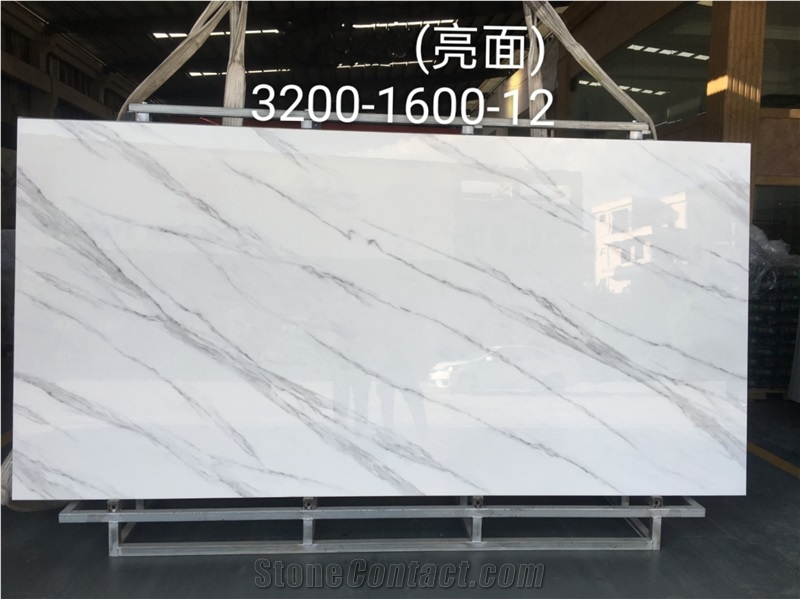 White Polished Sintered Stone For Countertop/Kitchentop