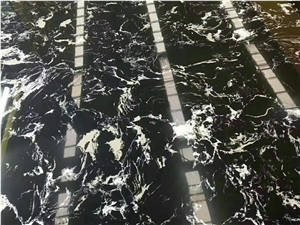 Black Marble Artificial Stone Tiles And Slabs